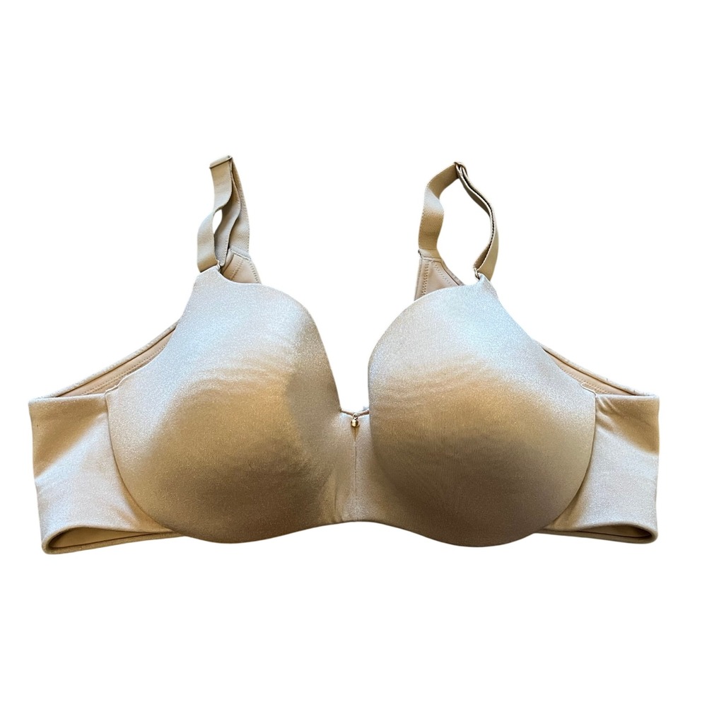 Cacique Lightly Lined Balconette Bra 38D Nude Tan Underwire Smoothing 6943